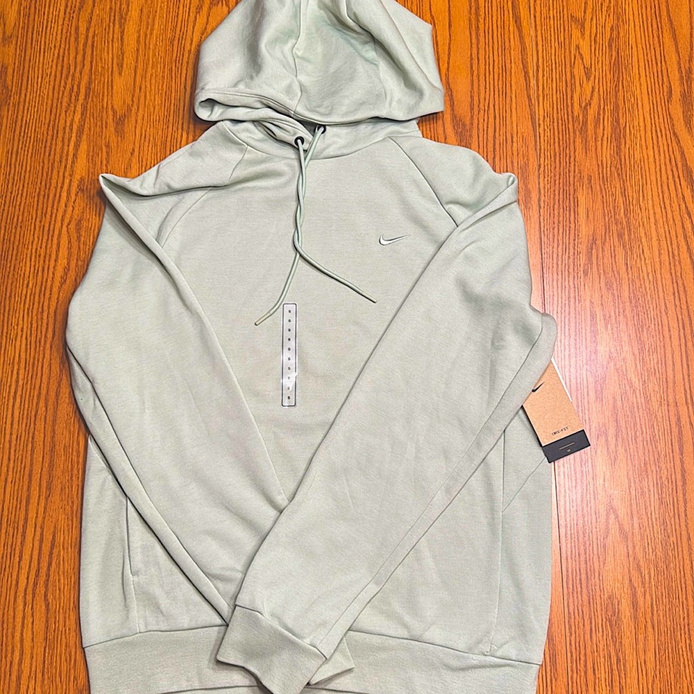 New Nike Men's Light Olive Hoodie Dri-Fit UV FZ0969-370
